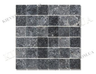 Мозаика из мрамора черного 4,8х4,8х1см окатанная Мозаика из мрамора черного 4,8х4,8х1см окатанная