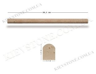 Молдинг з травертину 30,5x1,9x1,5 см шліфований
