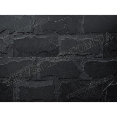 Slate Spain, Black with chiseled edge, 20х40сm KievStone