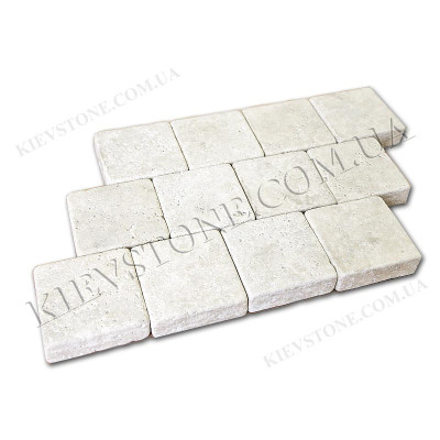 Travertine "Beige" tumbled 10x10x3cm KievStone