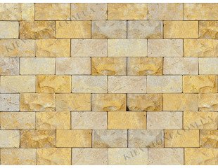 Travertine tumbled brick, yellow 9.8х5х1.2,2.1сm