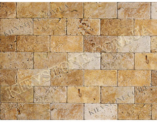 Travertine tumbled,yellow 7.5х15х1.2 cm