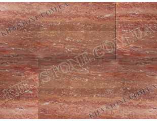 Travertine filled, polished, red 30х60х2сm