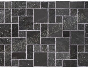 Мозаика из мрамора Черная микс полированная Мозаика из мрамора Черная микс полированная