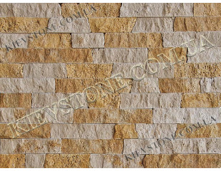Travertine split, yellow-brown mix 2.5хLх1.2 сm