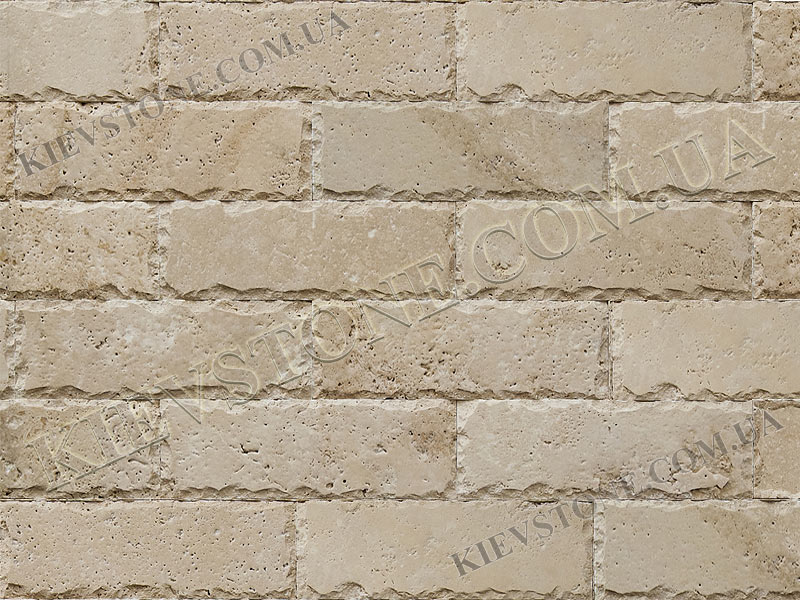Travertine brushed with split, beige  7.5х23х1сm KievStone