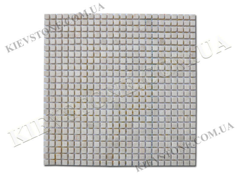 Marble mosaic Victory Beige 1х1х0,6 сm tumbled KievStone