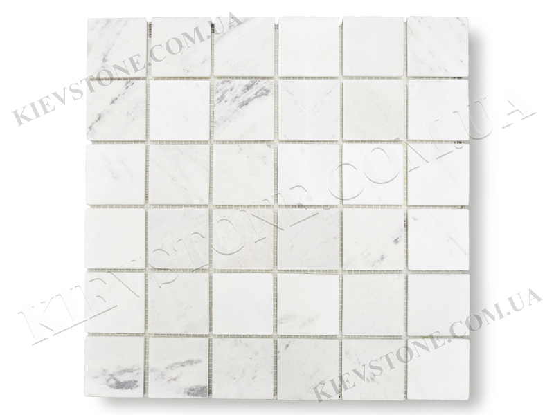 Мозаика из мрамора Mix White B.I. 4,7х4,7х0,6см полированная KievStone