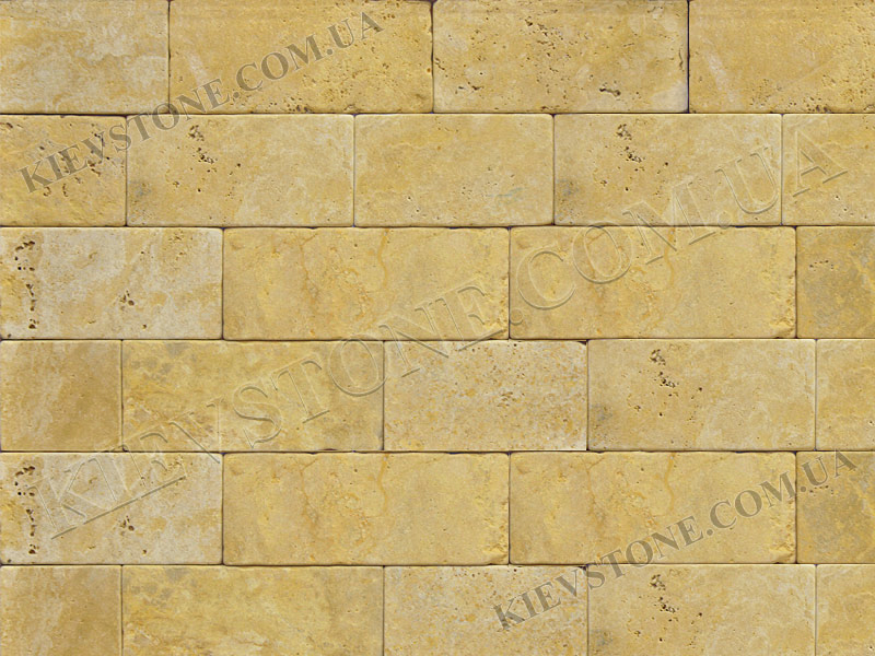 Travertine tumbled, yellow 9.8хLx1 сm KievStone