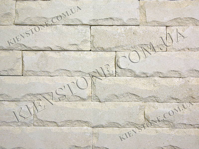 Известняк бело-бежевый шлифованный со сколом 6хL см (Карпаты) KievStone