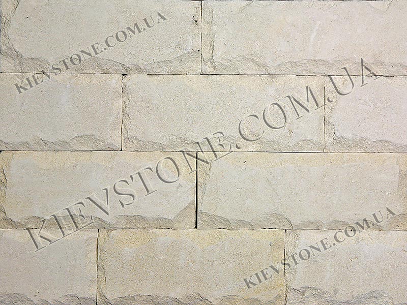 Limestone white-beige brushed chipped 10хL cm (Carpathians) KievStone