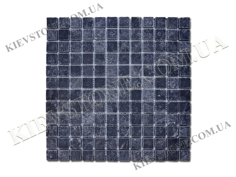 Marble mosaic Black 2,3х2,3х1сm tumbled KievStone