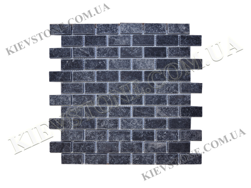 Мозаика из мрамора Черная окатанная KievStone