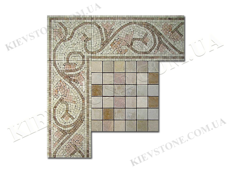 Мозаика из мрамора Белая MM-61 KievStone