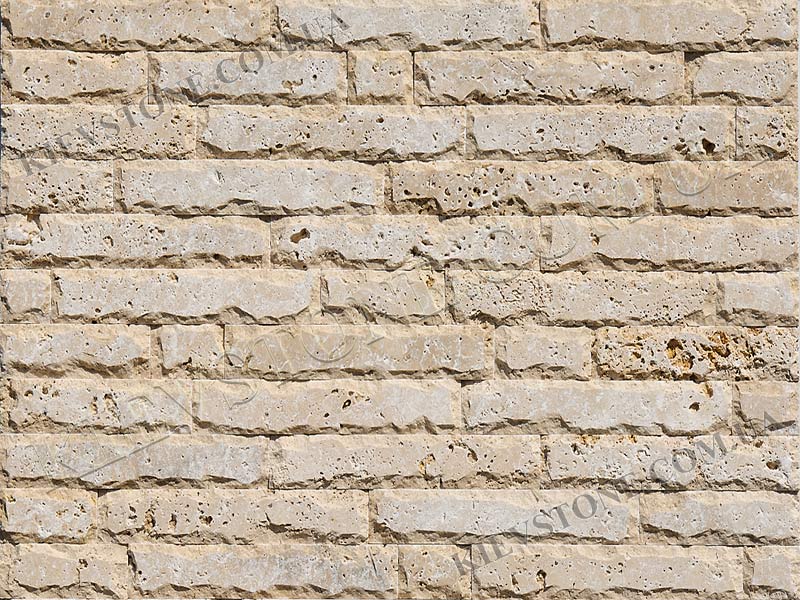 Travertine brushed+split, beige 3.6хLx1.2сm KievStone
