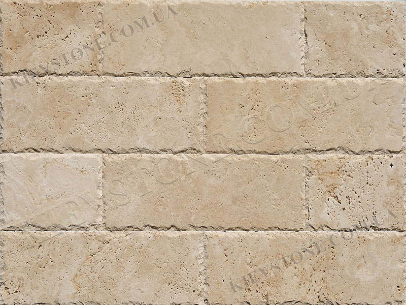 Travertine brushed with split, beige 15х45х1сm KievStone