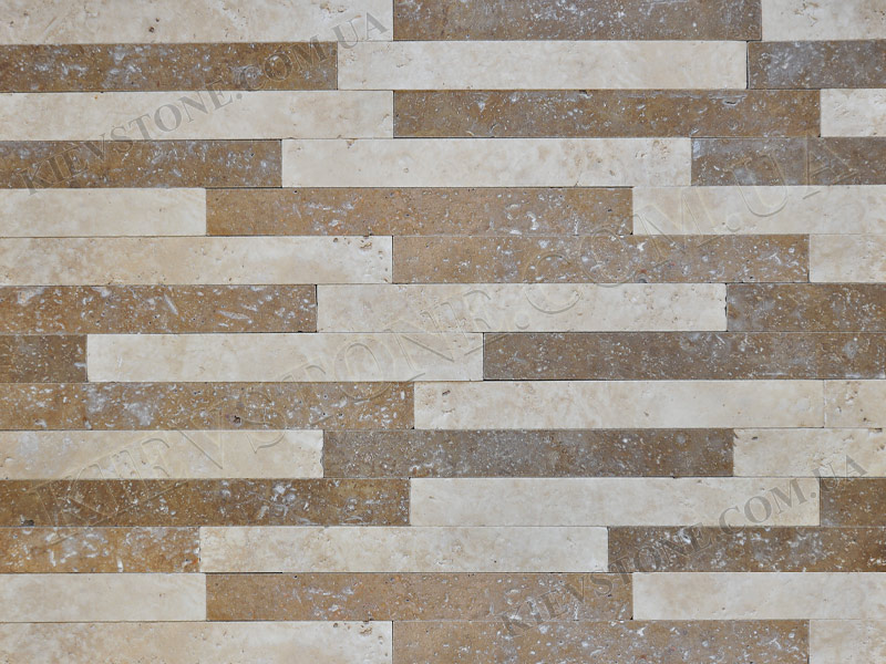 Travertine brushed, beige&brown 2.5хLx1.2сm KievStone