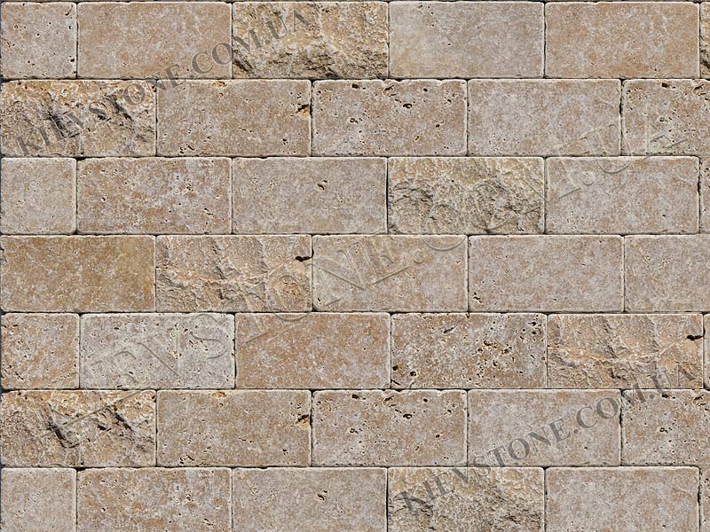 Travertine tumbled&antique, brown 7.5х15х1 cm KievStone