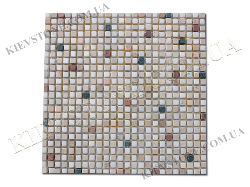 Мозаика из мрамора Color mix 1х1х1 см окатанная KievStone