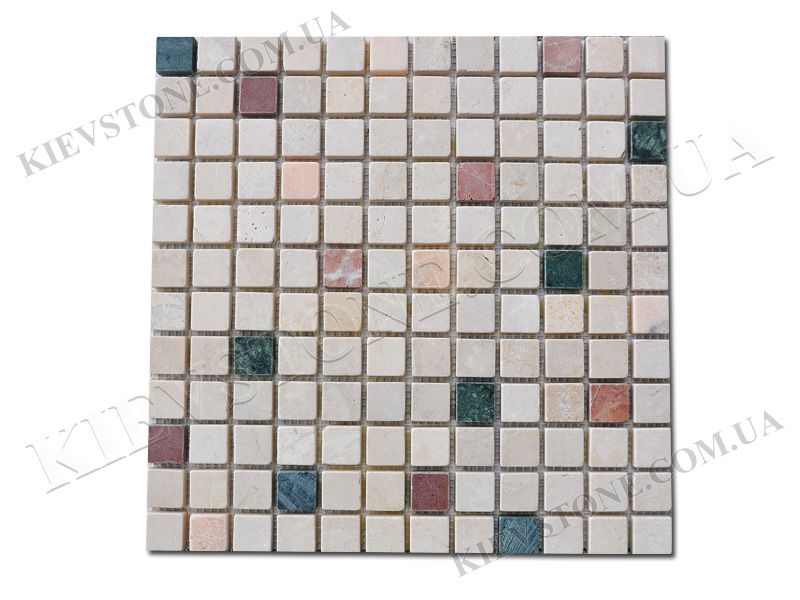 Marble mosaic Color mix 2,3х2,3х1 сm tumbled KievStone