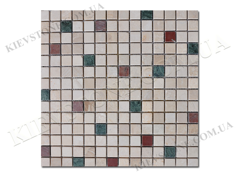 Мозаика из мрамора Color mix 2х2х1 см окатанная KievStone