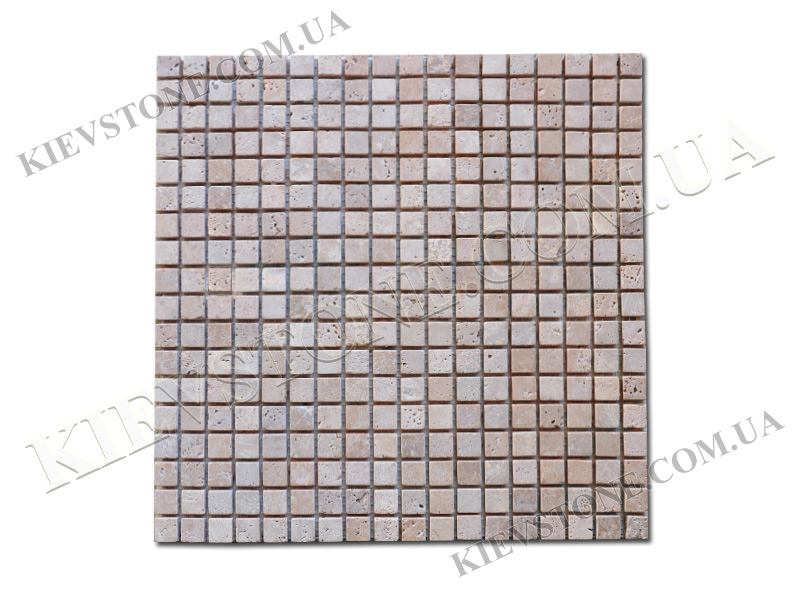 Travertine mosaic 1,5х1,5х0,6 сm brushed KievStone