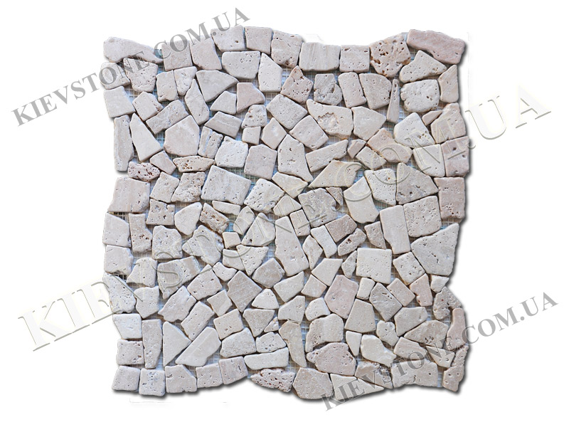 Travertine mosaic chaotic tumbled KievStone