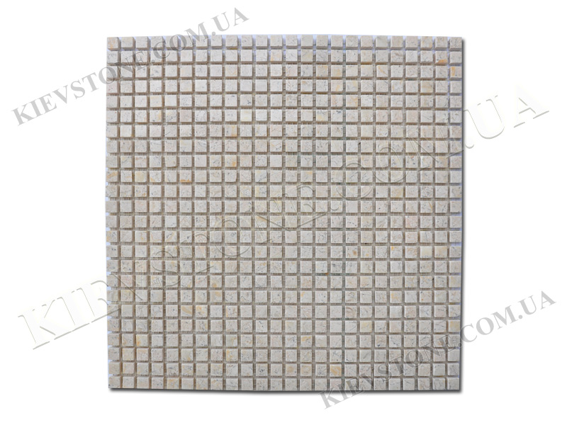 Marble mosaic Victory Beige 1х1х0,6 сm polished KievStone