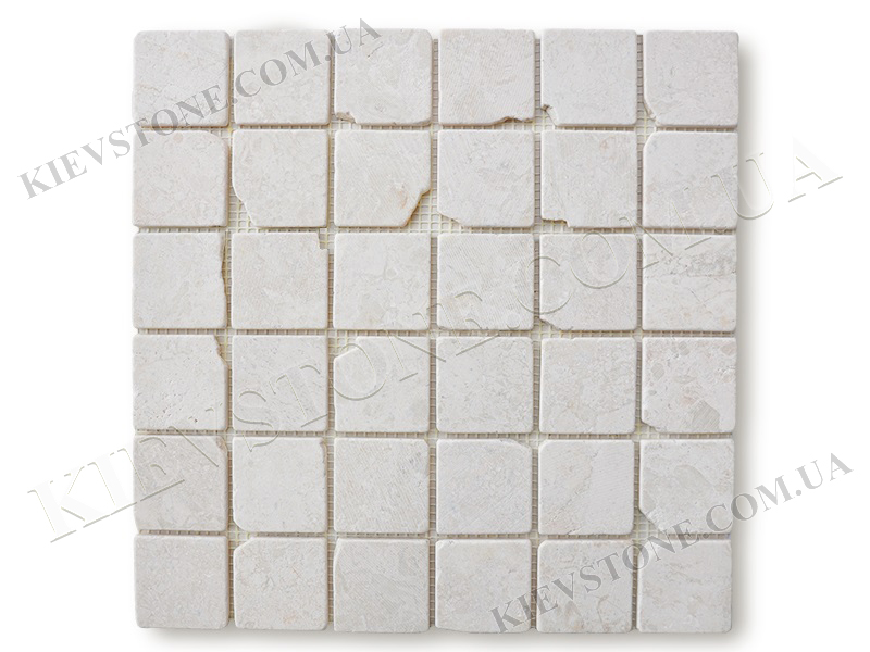 Мозаика из мрамора Victory Beige 4,7х4,7х0,6см антик KievStone