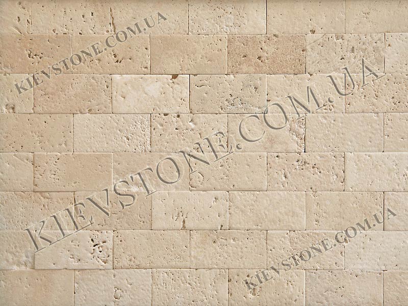 Travertine brushed, beige 7.5х15х1сm KievStone
