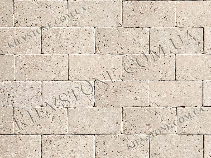 Travertine tumbled,beige 10х20х1 сm KievStone