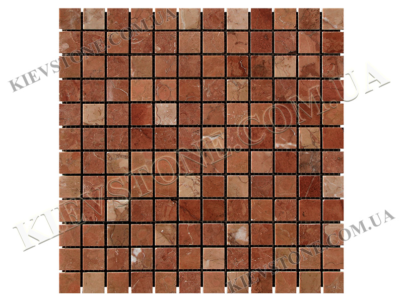 Мозаика из мрамора Terracotta Mix 2,3х2,3х0,6 см полированная KievStone