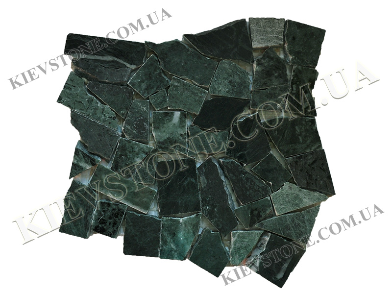 Мозаика из мрамора Green Mix хаотичная полированная KievStone
