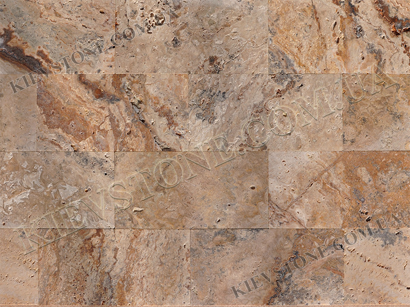 Travertine brushed, multicolor 20.3x40.6x1.2cm KievStone