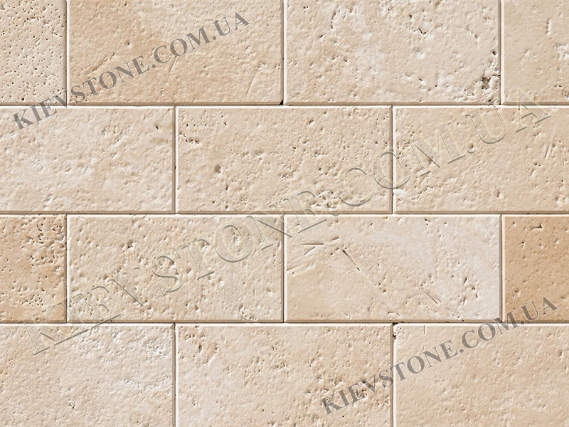 Travertine brushed, beige 10x20x1cm KievStone