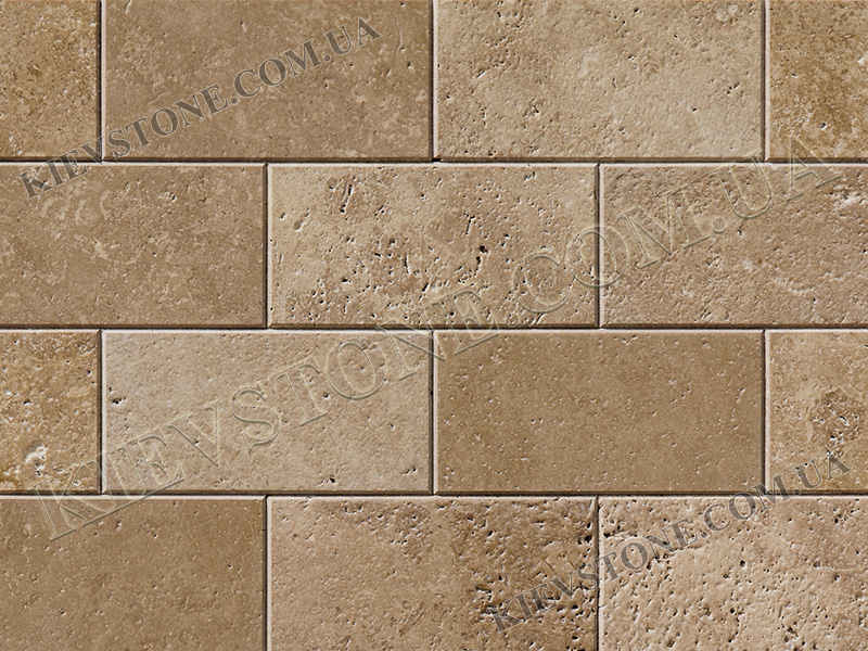 Travertine brushed, brown 10x20x1cm KievStone