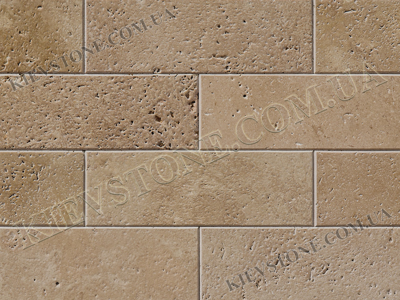 Travertine brushed, brown 15х45х1сm KievStone