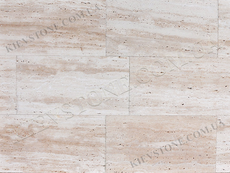 Travertine brushed vien-cut, beige 20x40x1.2cm KievStone