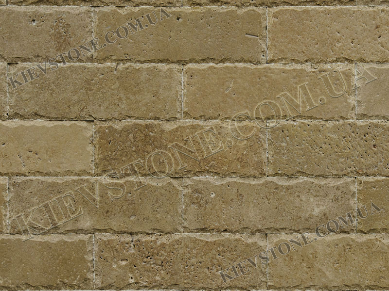 Travertine brushed with split, brown  7.5х23х1сm KievStone