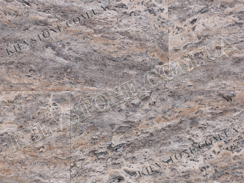 Travertine brushed vien-cut, grey 30.5x61x1.2cm KievStone