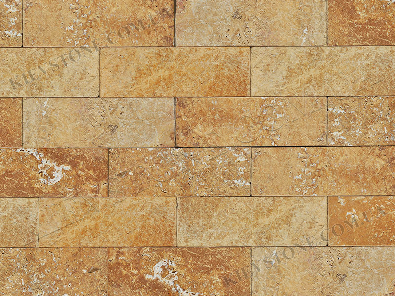 Travertine tumbled, yellow 10х30х1.2 сm KievStone