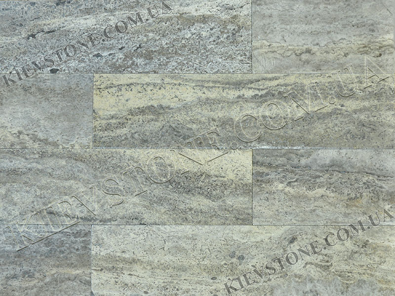 Travertine filled, polished, grey 60.5х15х1.2 сm KievStone