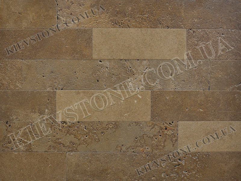 Travertine brushed, brown 10xLx1cm KievStone