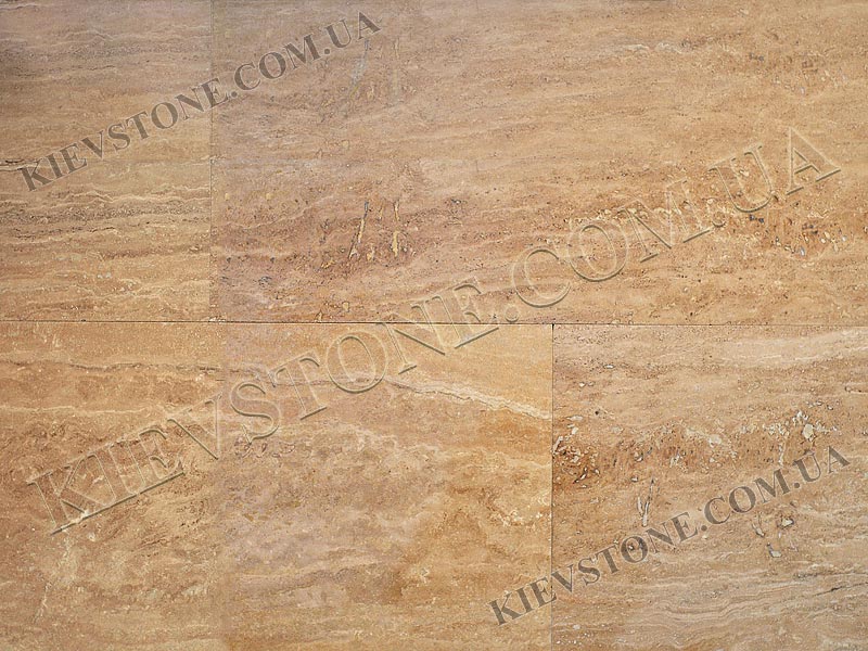 Travertine filled, polished vien-cut, beige 30.5х15х1.2 сm KievStone