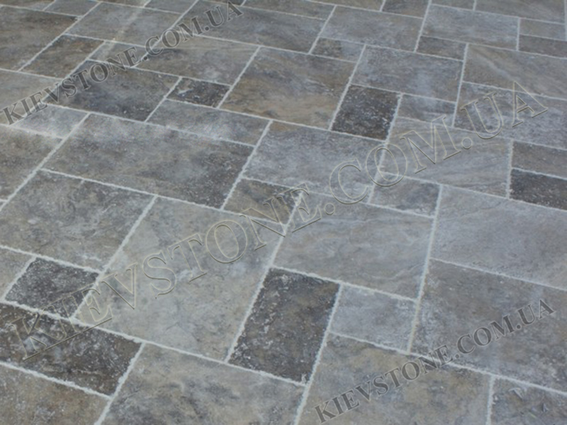 Travertine brushed, grey 20.3,40.6,61х20.3,40.6х1.2сm KievStone