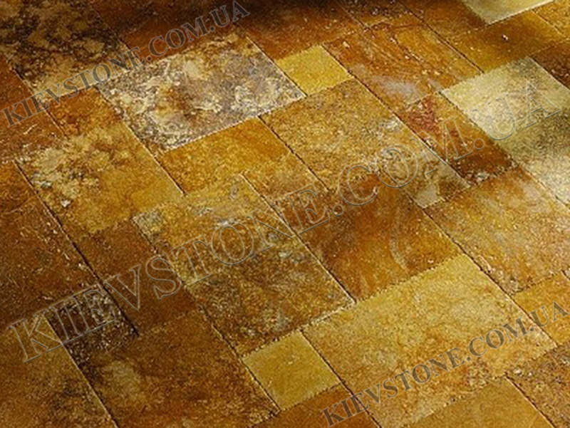 Travertine brushed, yellow 20.3,40.6,61x20.3,40.6x1.2cm KievStone