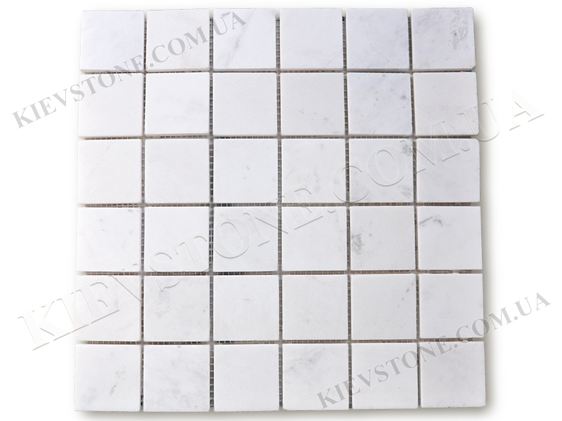 Мозаика из мрамора Mix White B.I. 4,7х4,7х0,6см окатанная KievStone