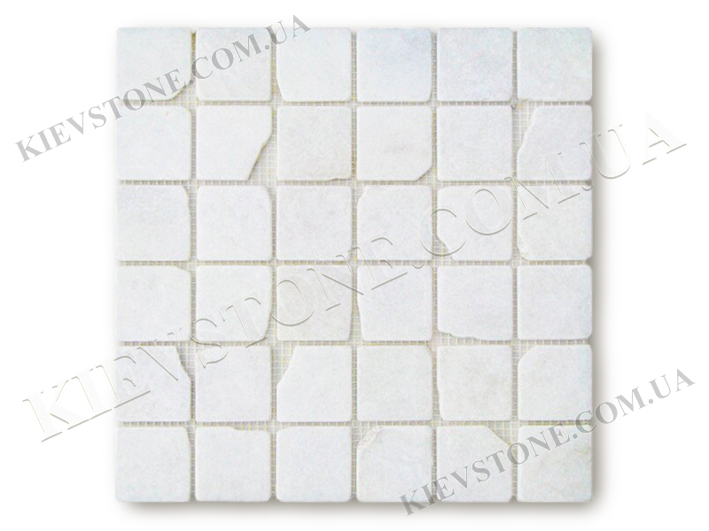 Мозаика из мрамора Mix White B.I. 4,7х4,7х0,6см антик KievStone