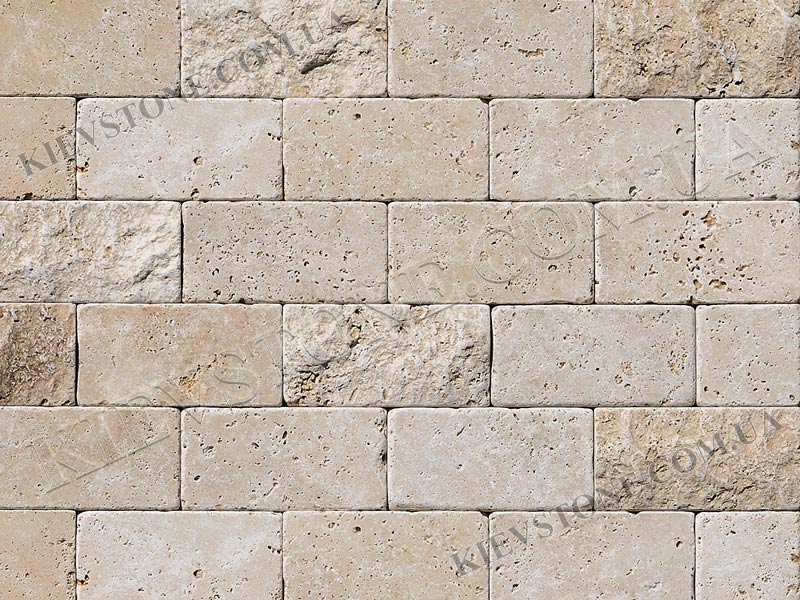 Travertine tumbled & antique, beige 10х20х1 сm KievStone