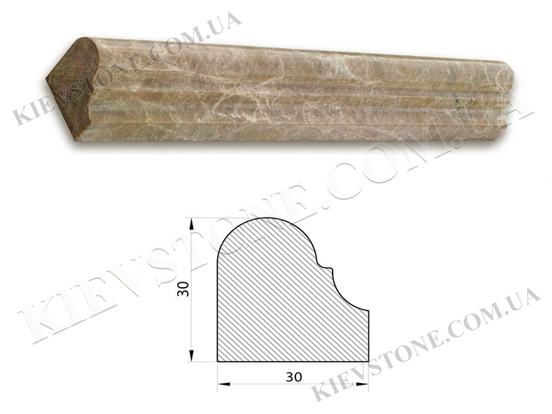 Marble molding Emperador Light 30,5x3x3 cm polished KievStone